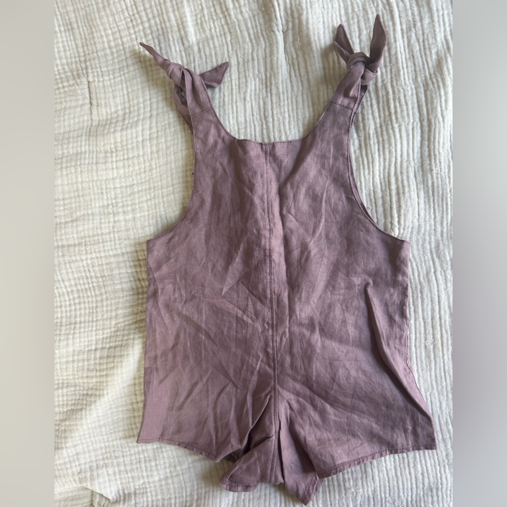 Mabo purple linen romper, 18M